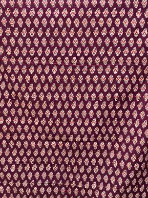 Cotton Gamthi Handblocked Print Maroon Wine/ 