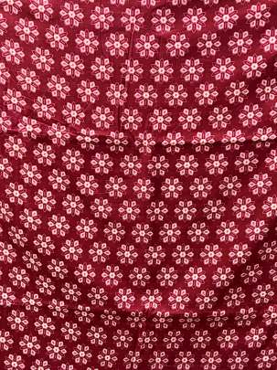 Cotton Gamthi Handblocked Print Cherry Red/ 