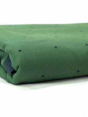 Cotton Jamdani With Woven Motifs Green/ 