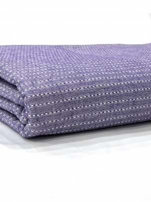 Cotton Jamdani With Woven Motifs Violet Blue/ 