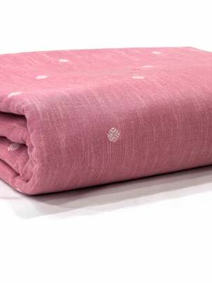 Cotton Jamdani With Woven Motifs Pink/ Handloom jamdani