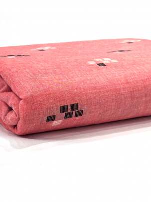 Cotton Jamdani With Woven Motifs Peach/ Handloom jamdani