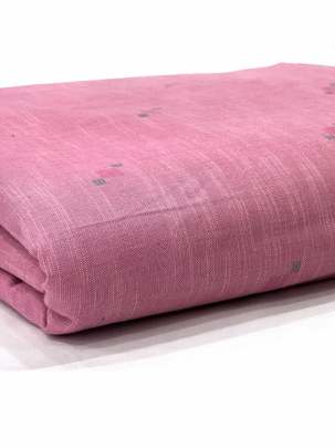 Cotton Jamdani With Woven Motifs Pink/ Handloom jamdani