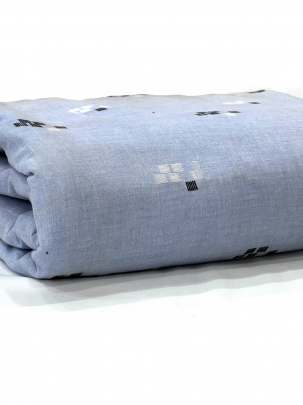 Cotton Jamdani With Woven Motifs Light Greyish Blue/ Handloom jamdani