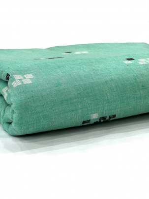 Cotton Jamdani With Woven Motifs Aqua Green/ 