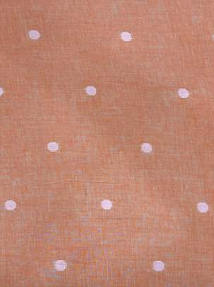 Cotton Jamdani With Woven Motifs Orange Peach/ Handloom jamdani