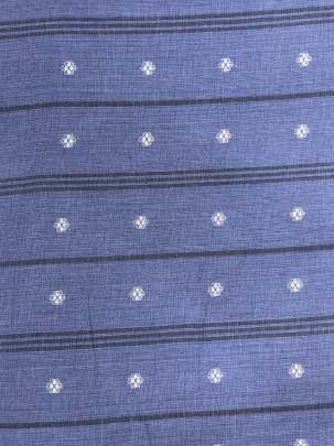 Cotton Jamdani With Woven Motifs Blue/ Handloom jamdani