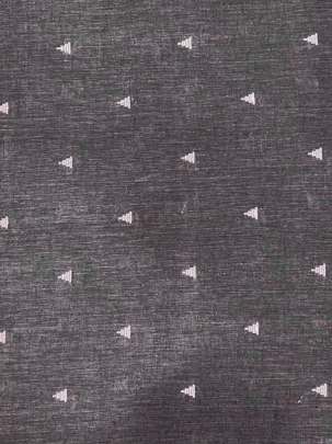 Cotton Jamdani With Woven Motifs Dark Grey/ Handloom jamdani