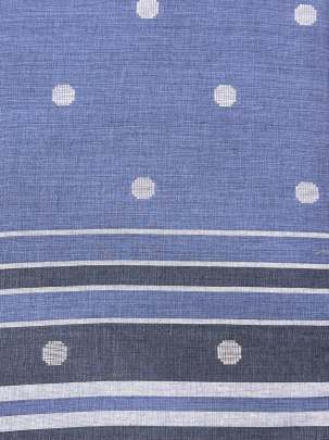 Cotton Jamdani With Woven Motifs Blue/ Handloom jamdani