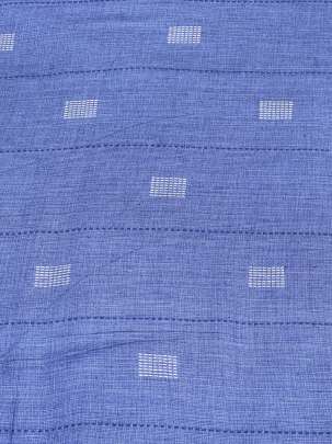 Cotton Jamdani With Woven Motifs Blue/ Handloom jamdani