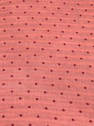 Cotton Jamdani With Woven Motifs Peach/ Handloom jamdani