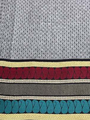 Cotton Jamdani With Woven Motifs Grey/ Handloom jamdani