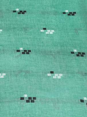 Cotton Jamdani With Woven Motifs Aqua Green/ Handloom jamdani