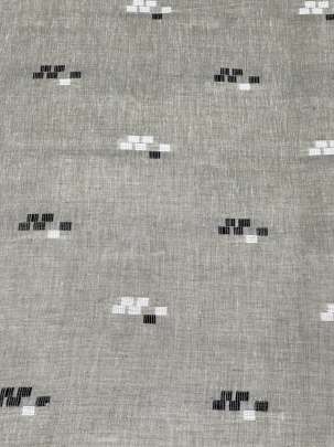 Cotton Jamdani With Woven Motifs Grey/ Handloom jamdani