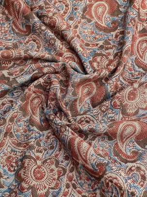  Cotton Kalamkari Natural Handblocked Print Rust/ 