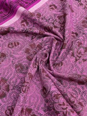  Cotton Kalamkari Natural Handblocked Print Rani Pink/