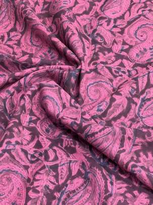  Cotton Kalamkari Natural Handblocked Print Pink/