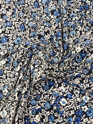  Cotton Kalamkari Natural Handblocked Print - Black/ 