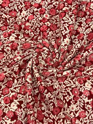  Cotton Kalamkari Natural Handblocked Print - Maroon/