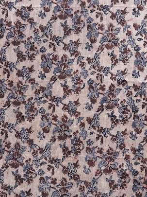  Cotton Kalamkari Natural Handblocked Print Light Maroon Grey/ 