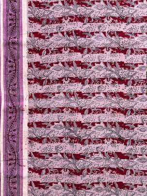  Cotton Kalamkari Natural Handblocked Print Light Pink/ 