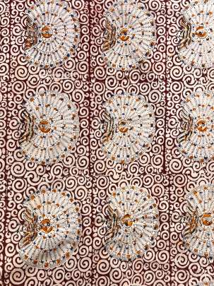  Cotton Kalamkari Natural Handblocked Print Maroon/ 