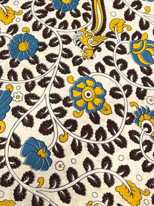  Cotton Kalamkari Natural Handblocked Print - Cream/ 