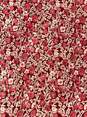  Cotton Kalamkari Natural Handblocked Print - Maroon/ 