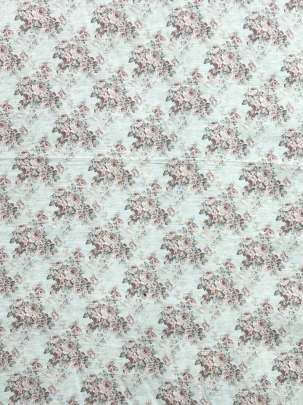 Cotton Linen Print Light Pista Green/ 