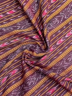 Cotton Sambalpuri Ikkat Maroon/ 