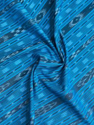 Cotton Sambalpuri Ikkat Sky Blue/ 