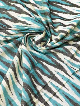 Cotton ikkat multi-colour zig-zag design - Multi-colour/ 