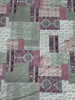 Cotton linen print - Greyish Green/ 