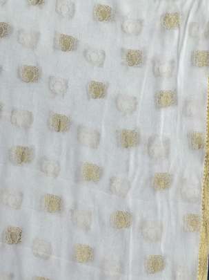 Crepe With Banarasi Golden Butta ( Dyeable )/ Pure Banarasi fabrics