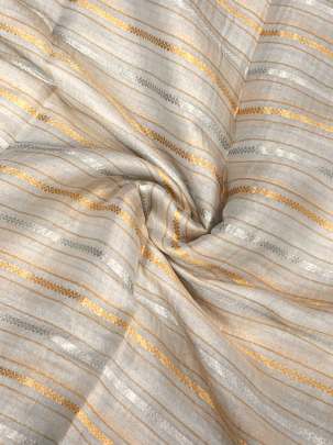 Crepe tissue with golden & Silver zari lining/ Pure Banarasi fabrics