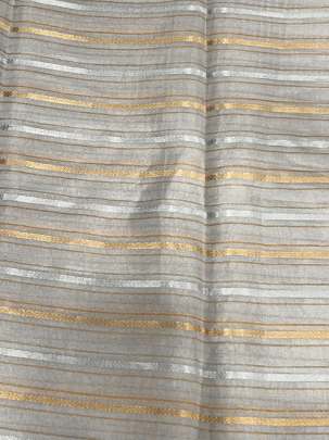 Crepe tissue with golden & Silver zari lining/ Pure Banarasi fabrics