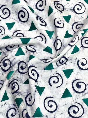 Dobby Cotton Handblocked Butti Print White/ 