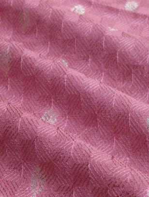 Embroidery work with banarasi butti on munga silk fabric/