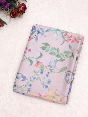 Floral print Tassar silk fabric/ Printed Silk fabrics