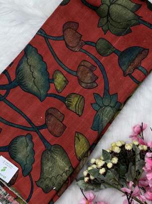 Floral print raw silk fabric/ Printed Silk fabrics