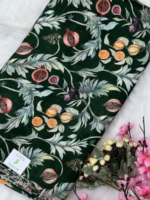 Floral print raw silk fabric/ Printed Silk fabrics