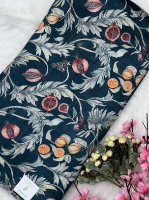 Floral print raw silk fabric/ Printed Silk fabrics