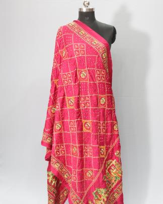 Gaji silk bandhej duppata/ 