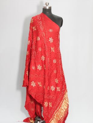 Gaji silk bandhej duppata/ Bandhej duppatas & Stoles