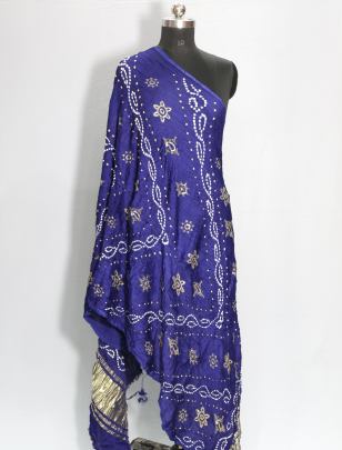 Gaji silk bandhej duppata/ Bandhej duppatas & Stoles