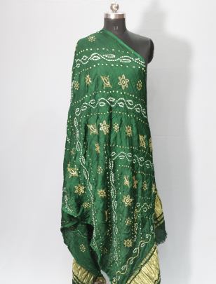 Gaji silk bandhej duppata/