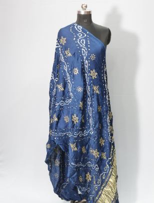 Gaji silk bandhej duppata/