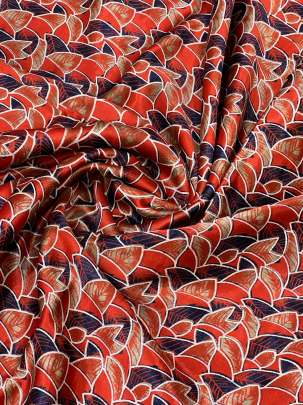 Gaji silk handblocked ajrakh print - Rust/ Traditional silk prints 