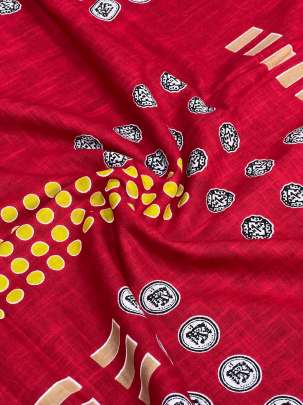 Handloom Cotton Print Red/ 