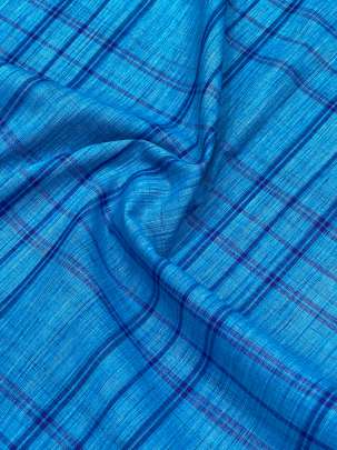 Handloom Cotton Weaving Chex Print Sky Blue/ Handloom jamdani